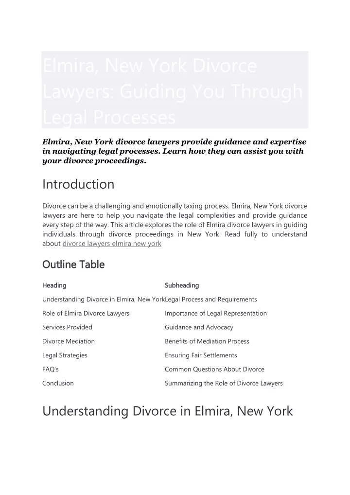 elmira new york divorce lawyers guiding