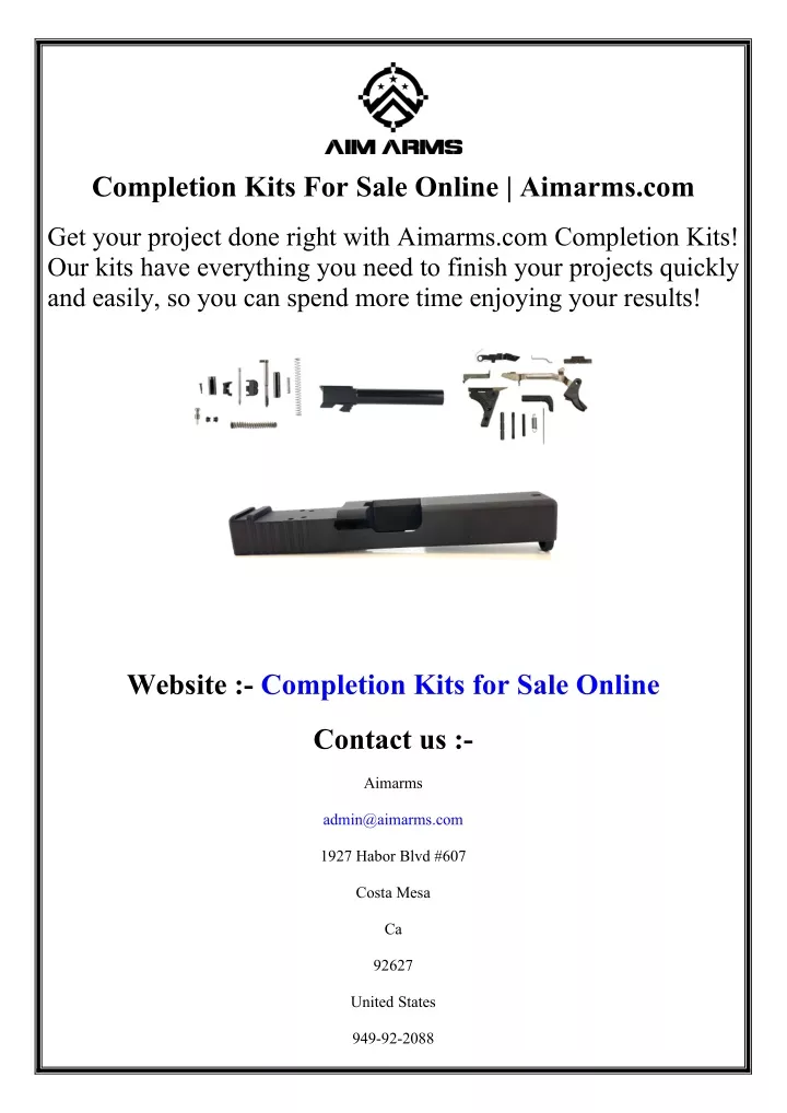 completion kits for sale online aimarms com