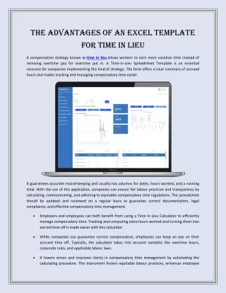 The Advantages of an Excel Template for Time in Lieu