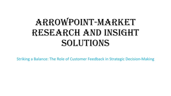 arrowpoint market research and insight solutions