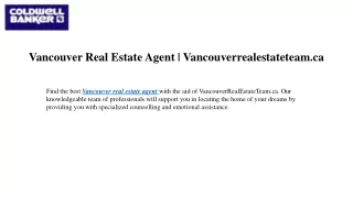 Vancouver Real Estate Agent Vancouverrealestateteam.ca