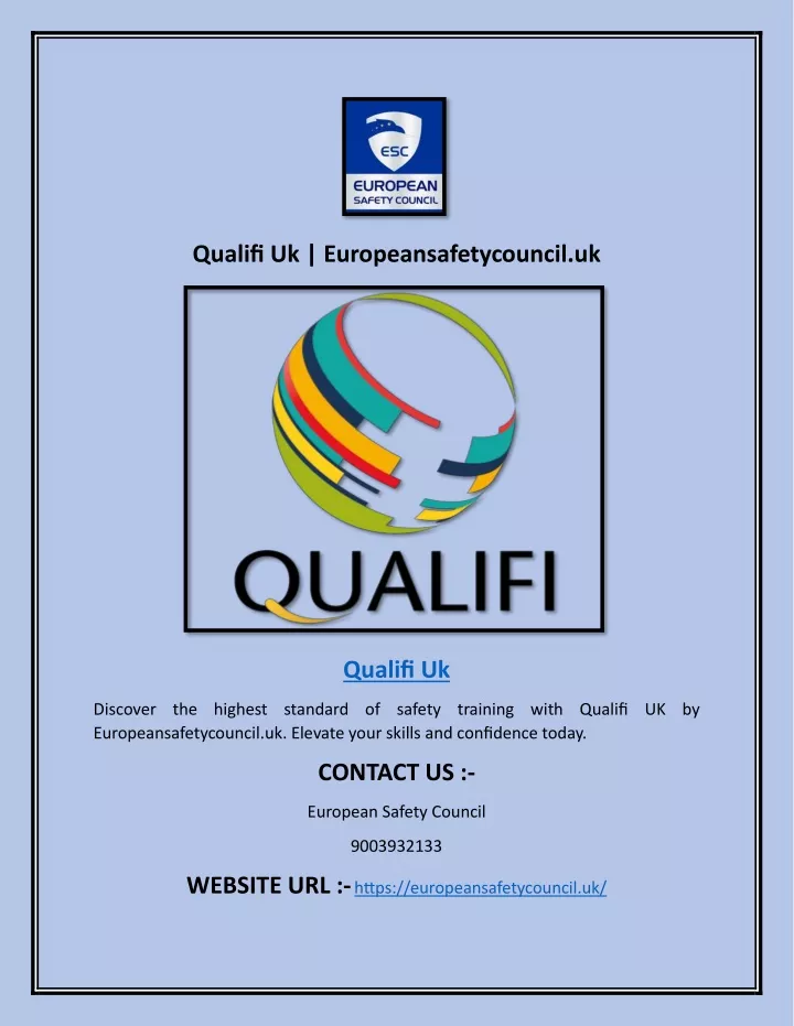 qualifi uk europeansafetycouncil uk