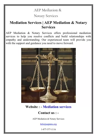 Mediation Services  AEP Mediation & Notary Services