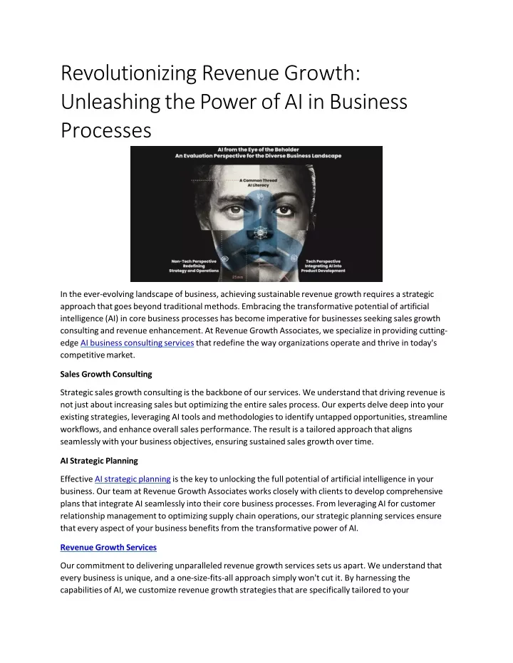 revolutionizing revenue growth unleashing the power of ai in business processes