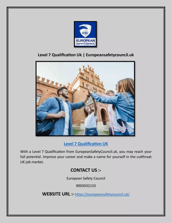 level 7 qualification uk europeansafetycouncil uk