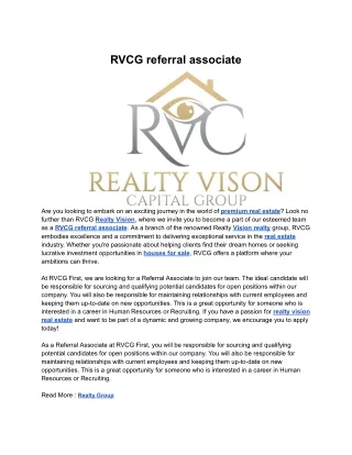 RVCG referral associate