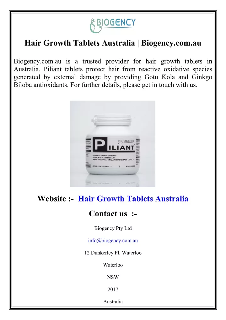 hair growth tablets australia biogency com au