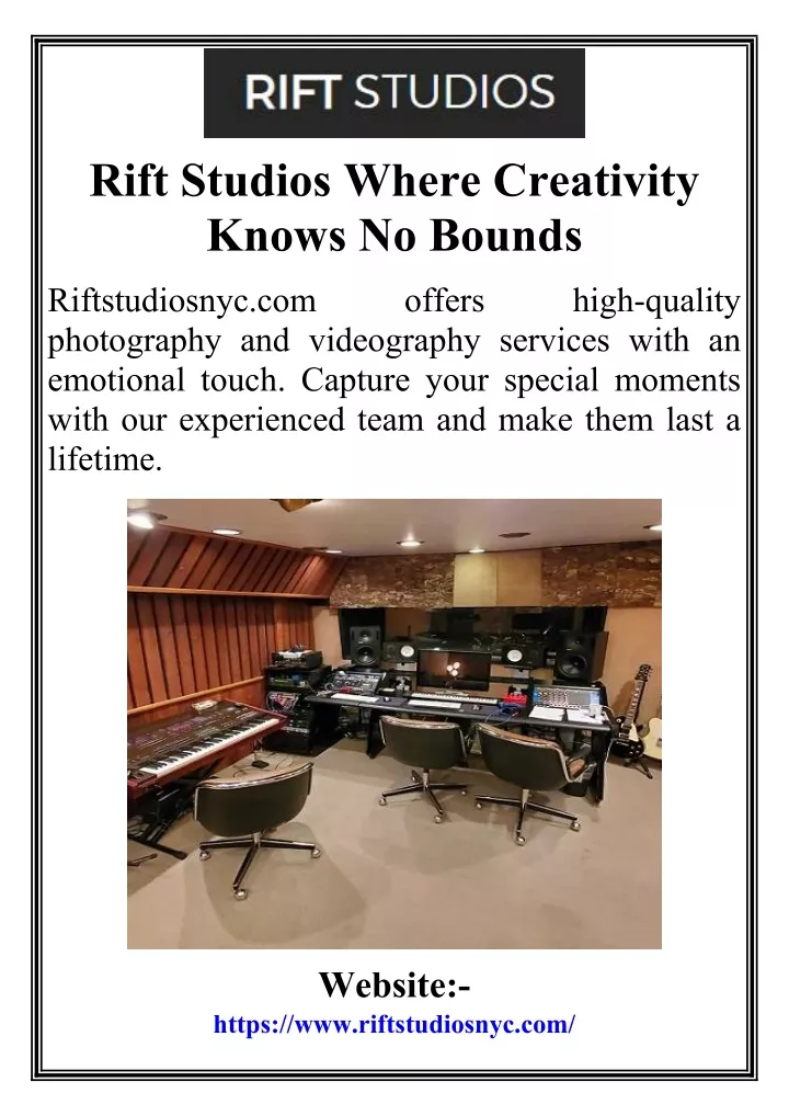 rift studios where creativity knows no bounds