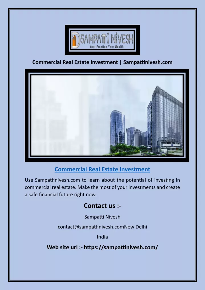 commercial real estate investment sampattinivesh