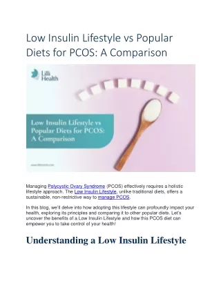 Low Insulin Lifestyle vs Popular Diets for PCOS A Comparison