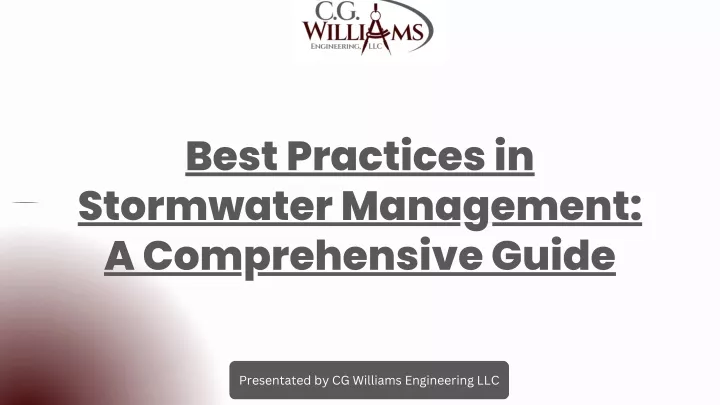 best practices in stormwater management