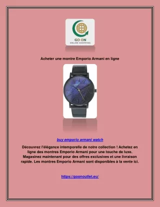 Acheter une montre Emporio Armani en ligne