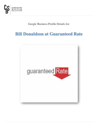 Bill Donaldson at Guaranteed Rate