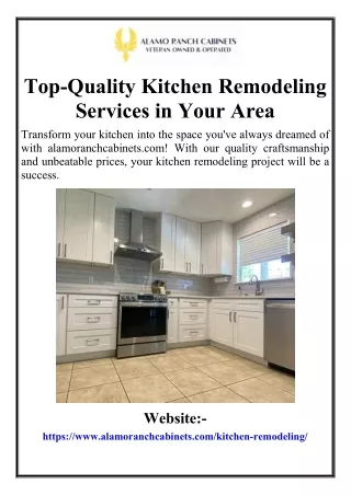 Top-Quality Kitchen Remodeling Services in Your Area
