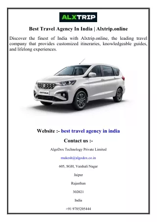 Best Travel Agency In India  Alxtrip.online