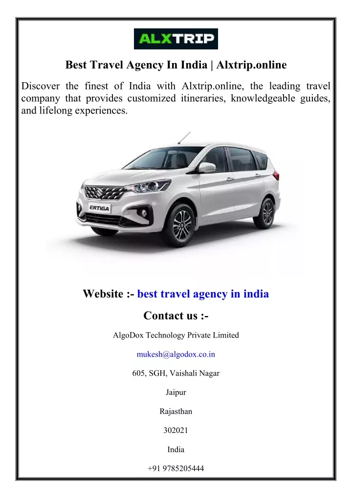 best travel agency in india alxtrip online