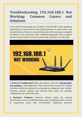 Troubleshooting 192.168.188.1 Not Working: Common Causes and Solutions