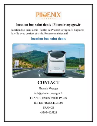 location bus saint denis  Phoenixvoyages.fr