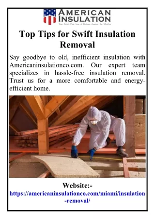 Top Tips for Swift Insulation Removal