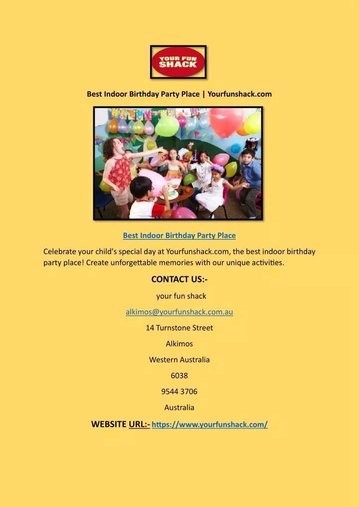 best indoor birthday party place yourfunshack com