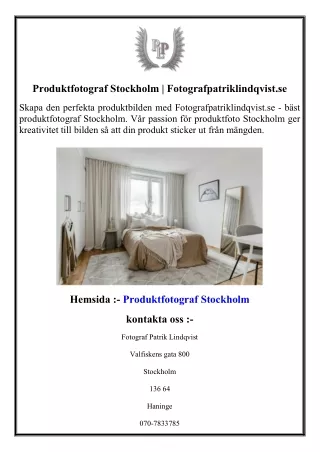 Produktfotograf Stockholm  Fotografpatriklindqvist.se