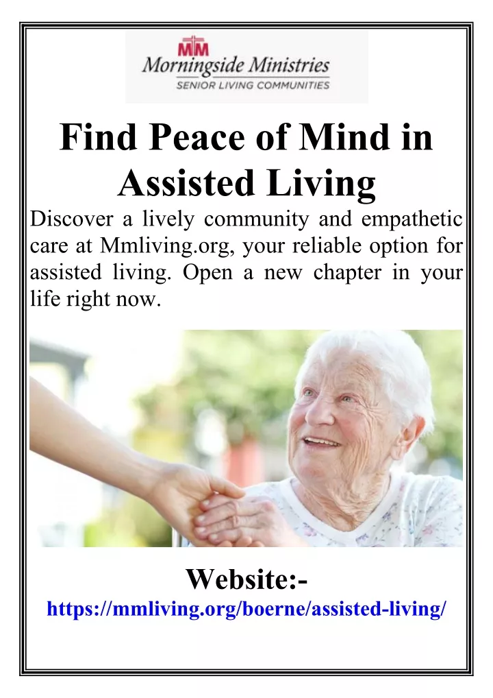 find peace of mind in assisted living discover