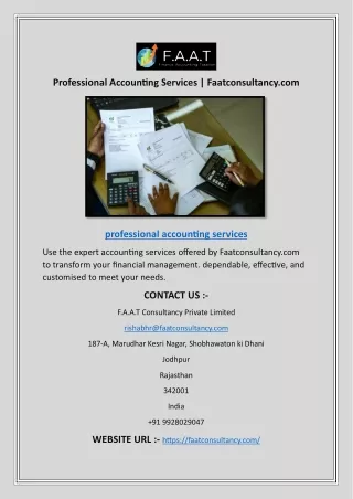 Professional Accounting Services | Faatconsultancy.com