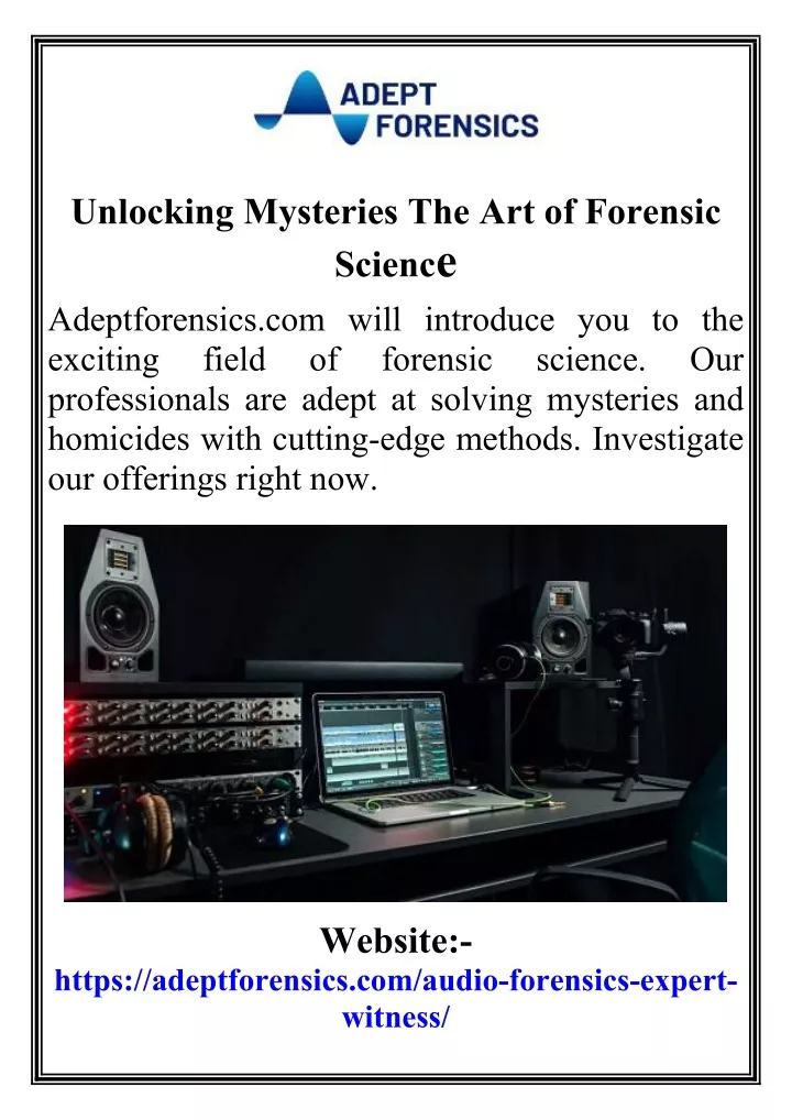 unlocking mysteries the art of forensic scienc