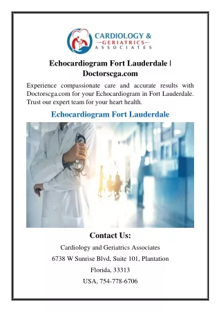 Echocardiogram Fort Lauderdale  Doctorscga