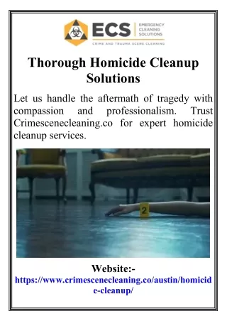 Thorough Homicide Cleanup Solutions
