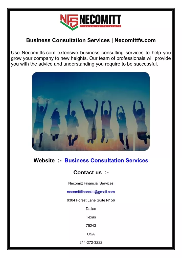 business consultation services necomittfs com