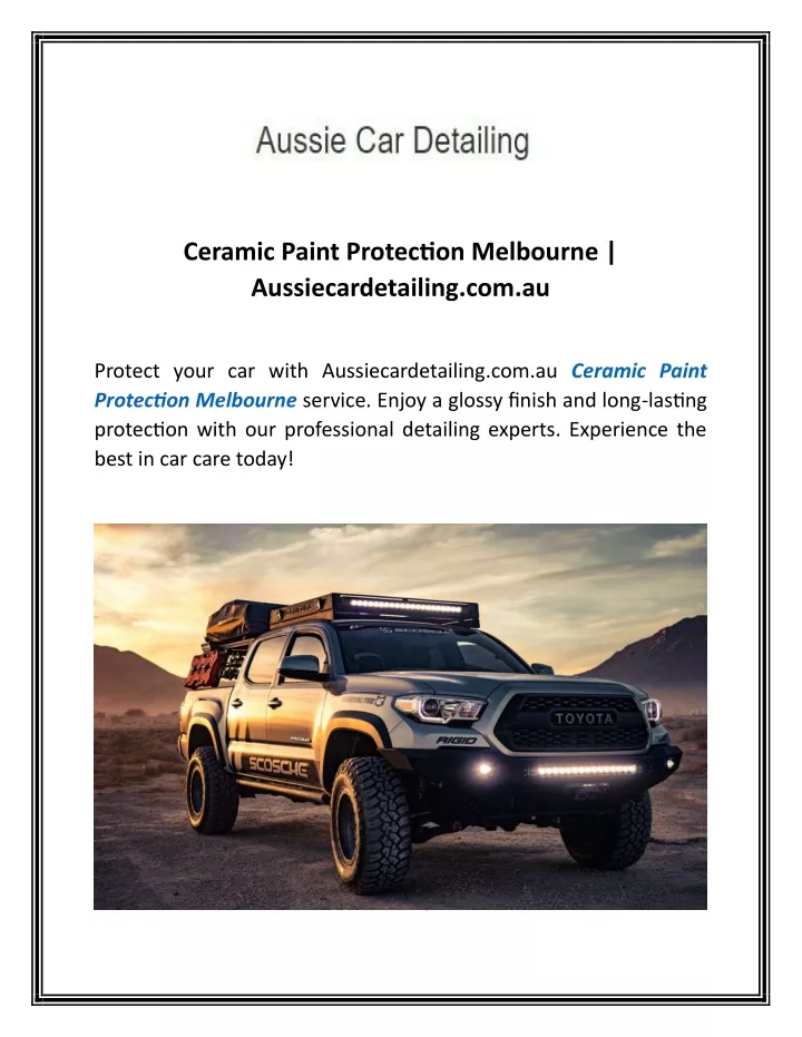 ceramic paint protection melbourne