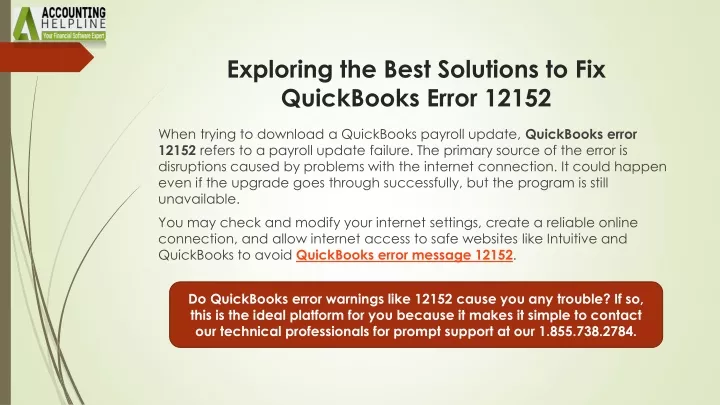 exploring the best solutions to fix quickbooks error 12152