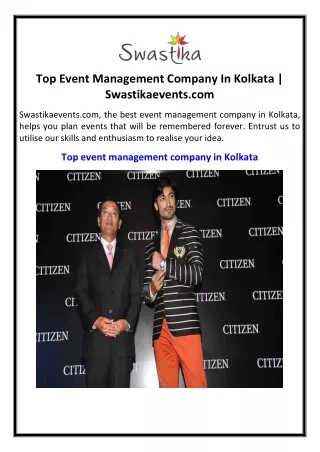 Top Event Management Company In Kolkata | Swastikaevents.com