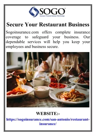 Secure Your Restaurant Business