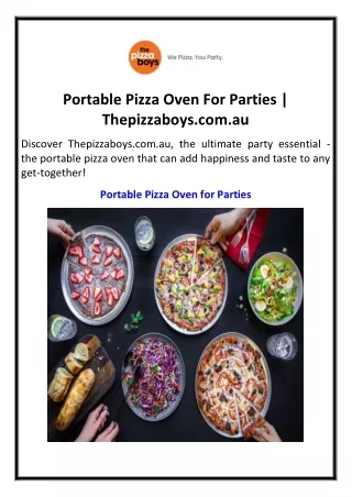 Portable Pizza Oven For Parties | Thepizzaboys.com.au