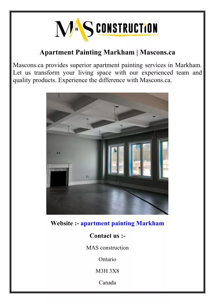 apartment painting markham mascons ca