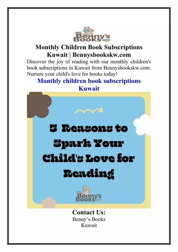 monthly children book subscriptions kuwait