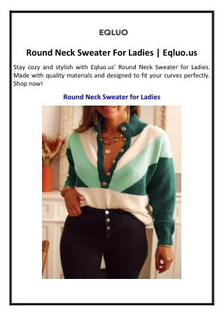 Round Neck Sweater For Ladies | Eqluo.us
