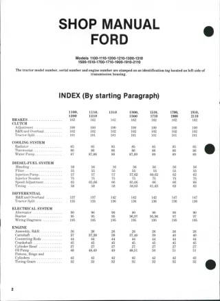 Ford 1100 Tractor Service Repair Manual