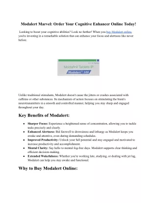 modalert marvel order your cognitive enhancer