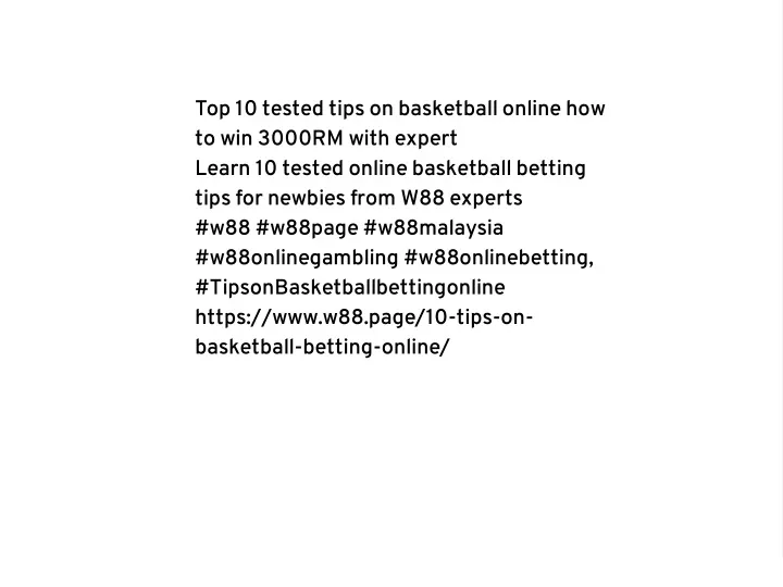 top 10 tested tips on basketball online