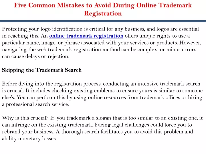 five common mistakes to avoid during online