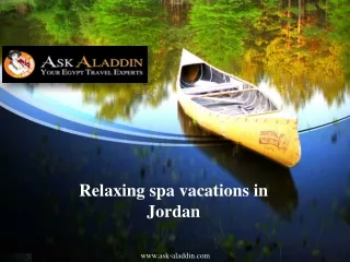 Relaxing spa vacations in Jordan