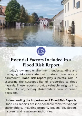 Essential Factors Included in a Flood Risk Report