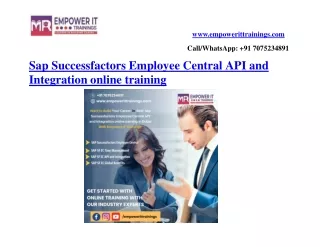 Sap Successfactors Employee Central API and Integration online training