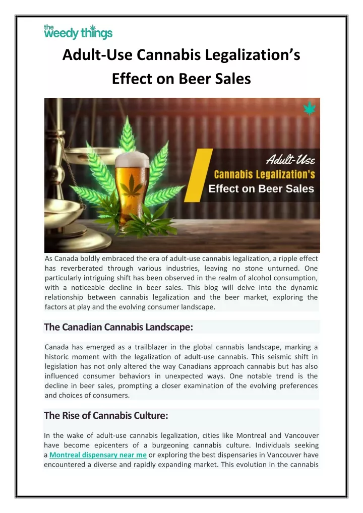 adult use cannabis legalization s effect on beer