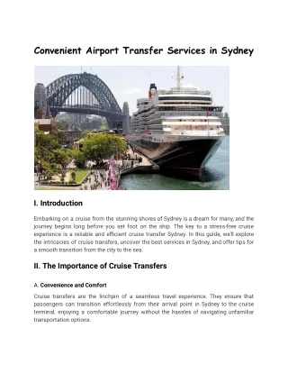 Convenient Airport Transfer Services in Sydney