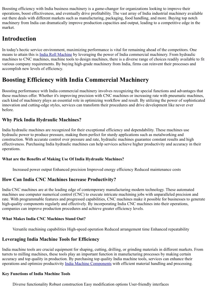 boosting efficiency with india business machinery