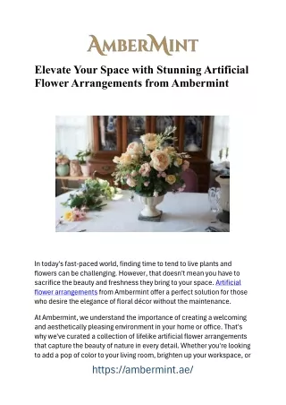 Enchanting Elegance: Masterful Artificial Flower Arrangements